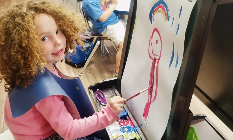 Preschool and kindergarten students in class